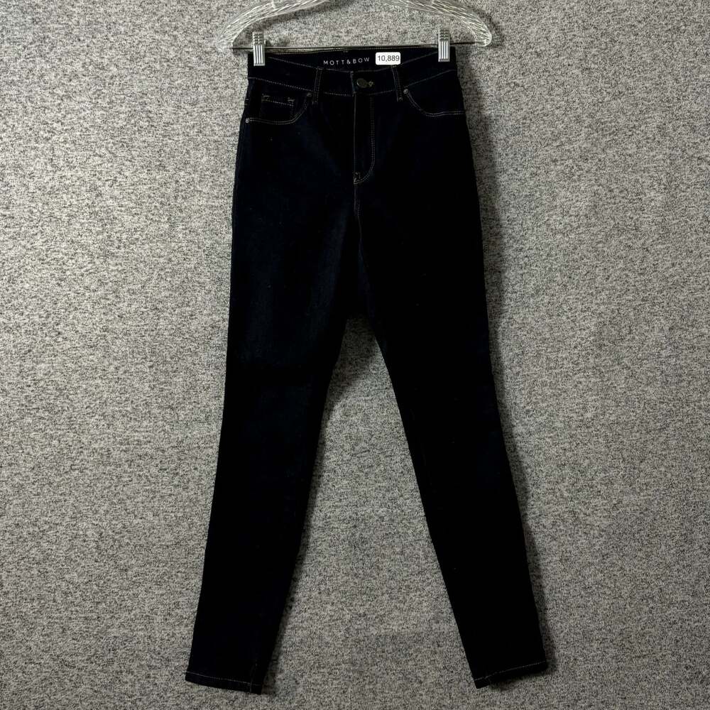 Mott & Bow Women's Size 25 x 28 High Rise Skinny Dark Wash Stretch Denim Jeans